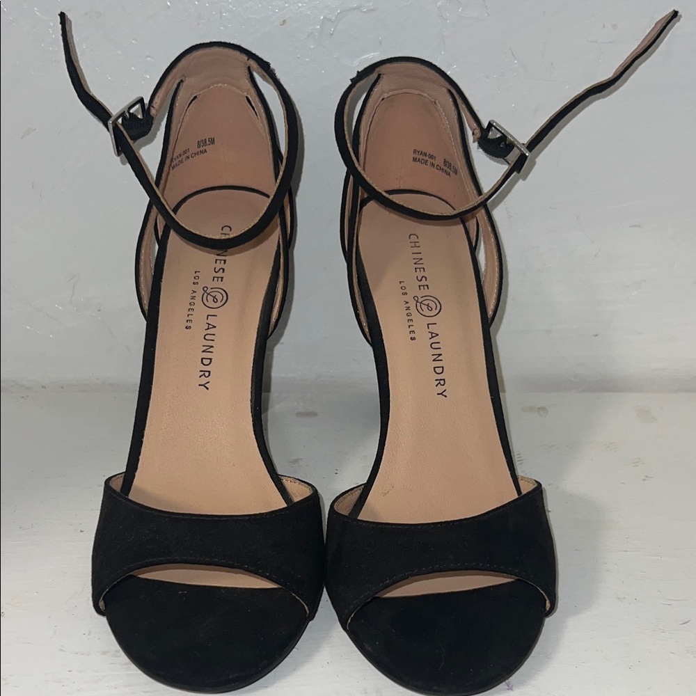 Chinese Laundry Black Ankle Strap Heels